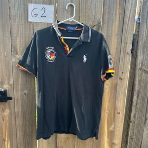 Ralph Lauren Men's XL Black Germany #3 Polo Shirt Short Sleeve